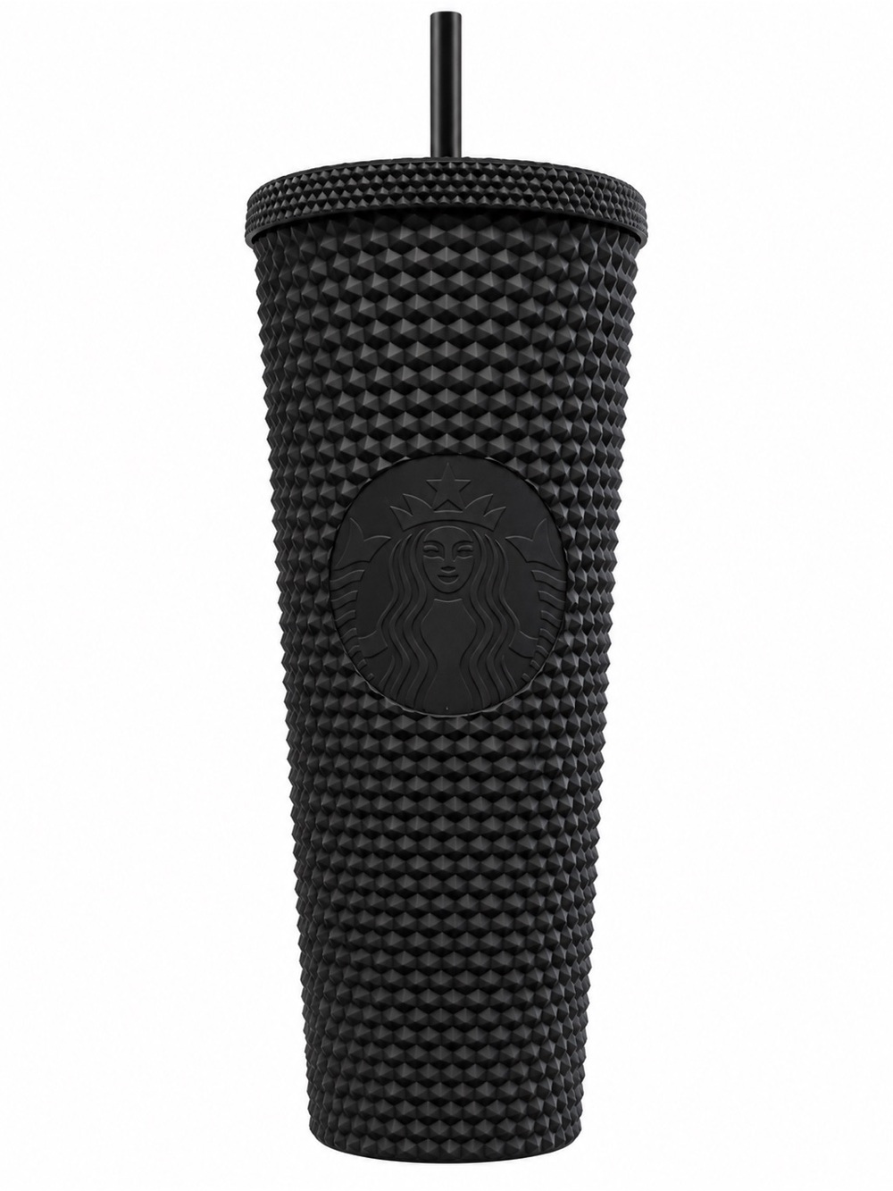 Starbucks Matte Black Studded Tumbler with Straw – Textured Cold Cup